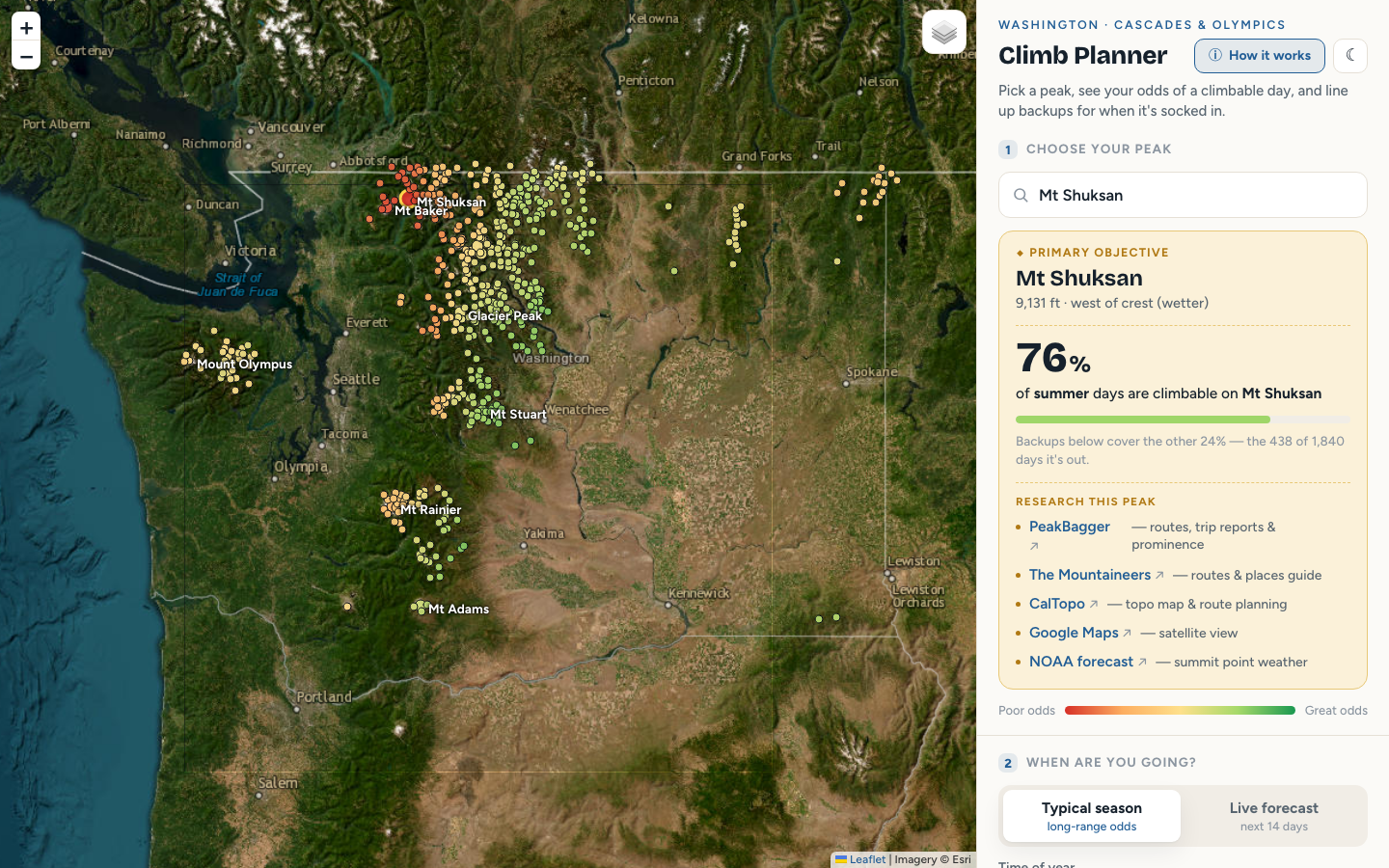 PNW Climb Planner